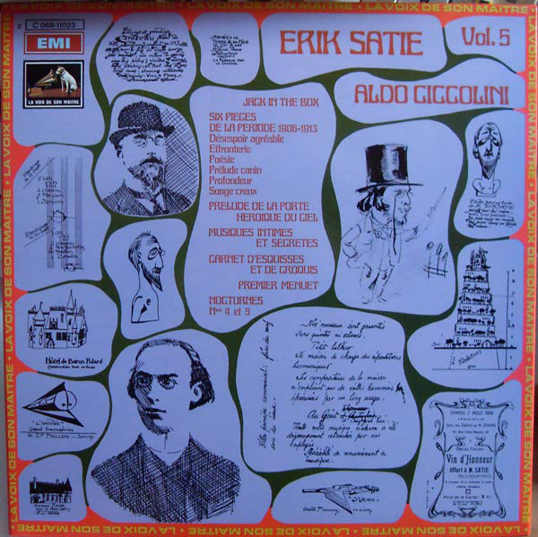 Moralsk diagram Smelte Erik Satie, Aldo Ciccolini - Pièces Pour Piano - Vol.5 - Vinyl Pussycat  Records