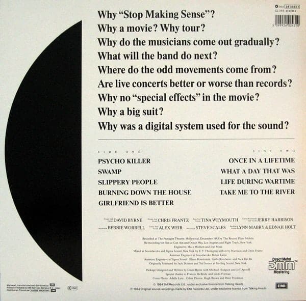 Talking Heads ‎– Stop Making Sense