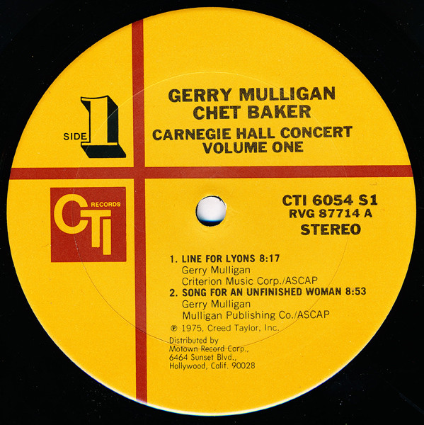 Gerry Mulligan Chet Baker Concert Vol.1