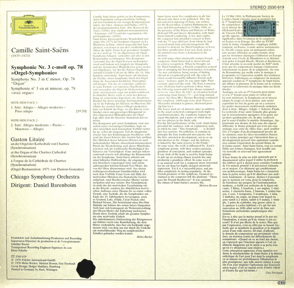 Camille Saint-Saëns - Gaston Litaize · The Chicago Symphony Orchestra ...