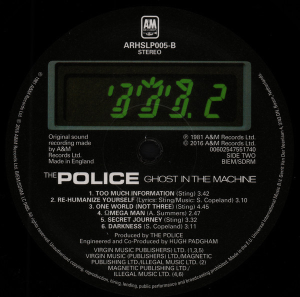 The Police - Ghost In Machine - Vinyl Pussycat Records